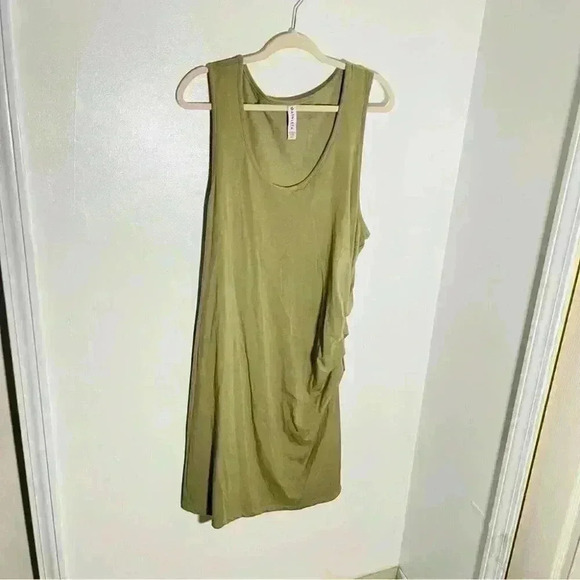 Athleta Della Dress Bodycon Breathable Cotton Shadow Olive Size 2X - Picture 3 of 6